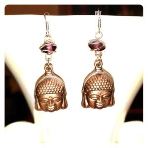 Handmade Buddha Head Earrings